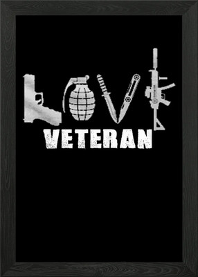 Proud To Be A Veteran Framed Wall Art Poster Canvas Print Picture