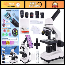 High-Power Compound Microscope 40X-2500X for Students Home Schooling, Slides S