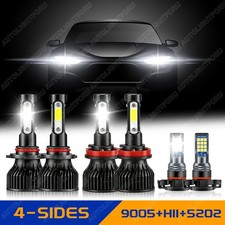 6x Combo 4-sided 9005 H11 High Low Beam Led Headlights Bulbs 5202 Fog Lights 6x Combo 4-sided 9005 H11 High Low Beam Led Headlights Bulbs 5202 Fog Lights