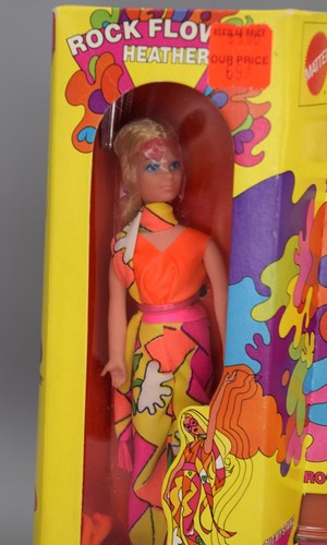 Vintage Rock Flowers Heather Doll with Record #1166 Mattel Mod NIB Sealed 1970 - Picture 2 of 14