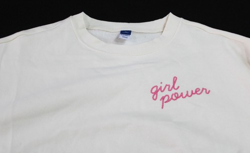 Old Navy Girl's Oversized L/S Graphic Sweatshirt EJ3 Creme De La Creme Size XL - Picture 2 of 3
