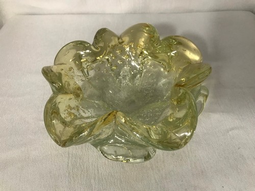 Vintage Murano grün Glas Blumen Blütenblatt Schale | Wohndeko - Bild 2 von 10