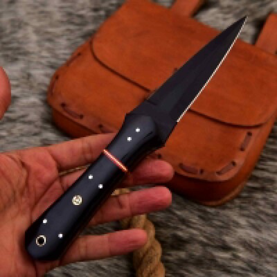 EDC HANDMADE D2 STEEL HUNTING DOUBLE EDGE FIXED BLADE DAGGER SURVIVAL KNIFE X293