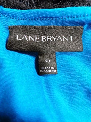 Lane Bryant Womens Dress Size 20 Black & Blue Lace Lined Sleeveless Side Zip - Picture 5 of 7