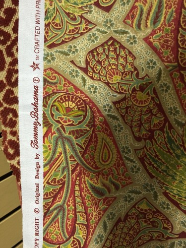 TOMMY BAHAMA POLYNESIAN PAISLEY MIMOSA Red, Gold, Green FABRIC BY THE YARD 54"W - Picture 4 of 4