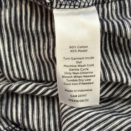 Talbots Black White Striped Shirt Dress Short Sleeve Cotton Modal Women's XS EUC - Picture 8 of 8