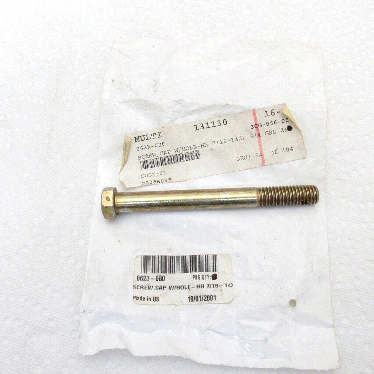 Arctic Cat Snowmobile OEM 7/16-14x4.25 HH Cap Screw Bolt w Hole