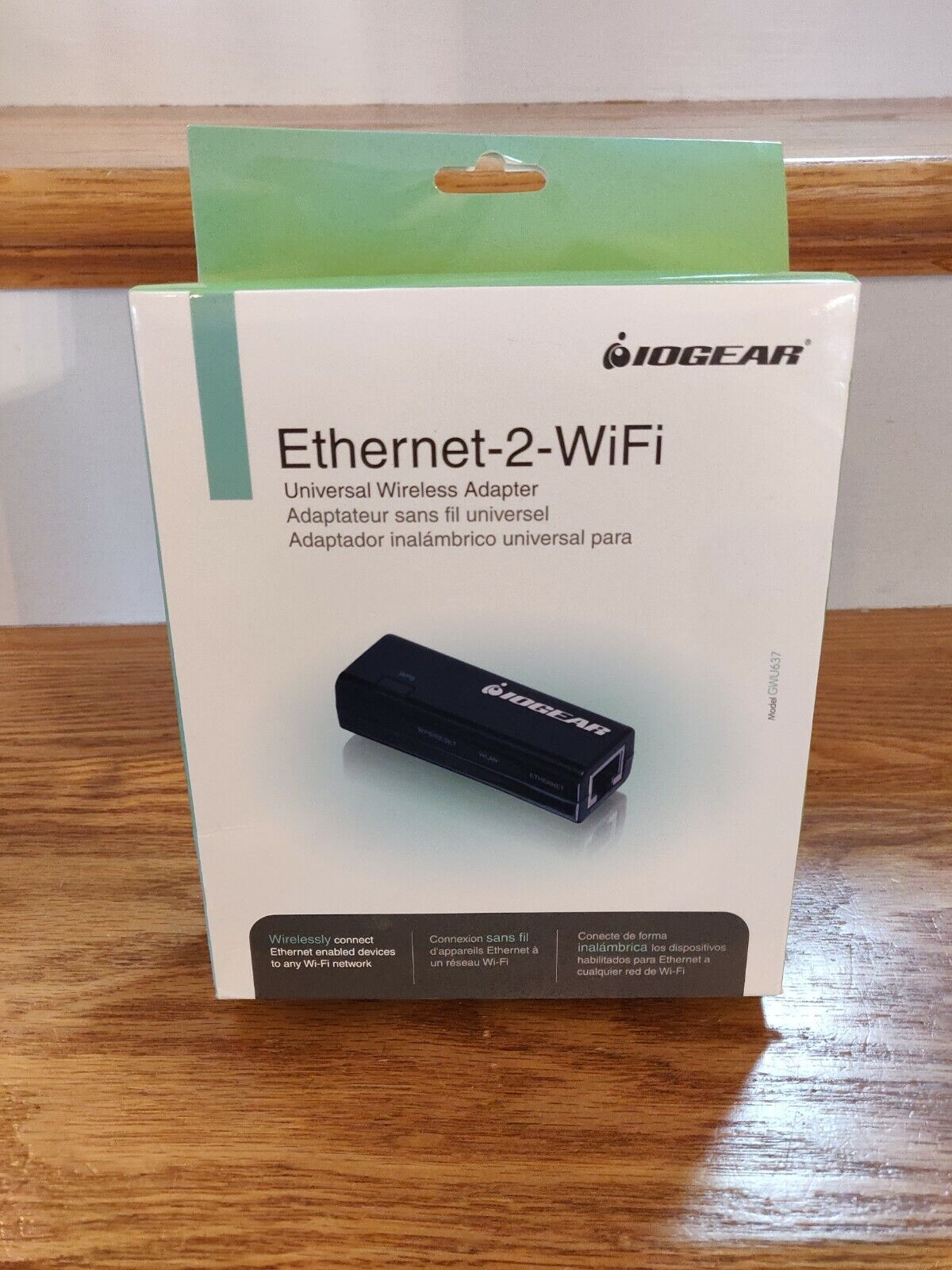 IOGEAR Ethernet-2-WiFi Universal Wireless Adapter, GWU637, Black 