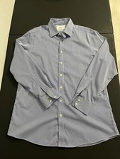 Charles Tyrwhitt 17 35 Adult Button Shirt Non Iron Slim Fit Blue Plaid Mens