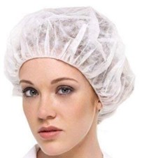 Disposable Bouffant Cap, Hair Cover 18 Inches Pack of 100 White