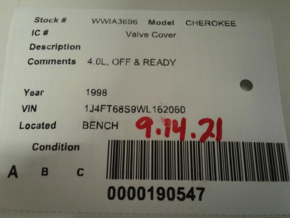 Used Engine Valve Cover fits: 1998 Jeep Cherokee Valve Cover Grade A Foto 4 de 4