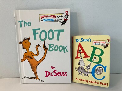 2 Dr. Seuss - The Foot Book 1968, Dr. Seuss's ABC 1996 - Bright And Early Books