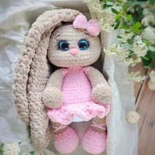Crochet Bunny Plush 11" Handmade, amigurumi bunny, Handmade Bunny, Plush Bunny