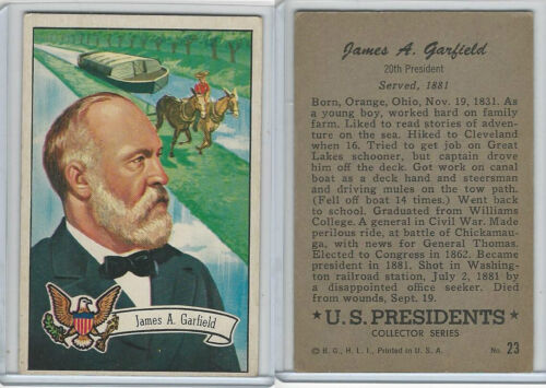 1952 Bowman, U.S. Presidents, #23 James A. Garfield - Afbeelding 1 van 1
