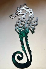 Seahorse - Metal Wall Art - Teal Tinged 14 3/4" x 6 3/4"