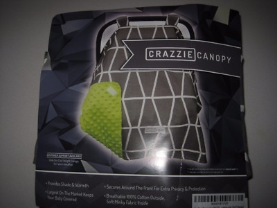 CRAZZIE Car Seat Canopy with Soft TAGZ Blanket - Owl Grey Green Minky