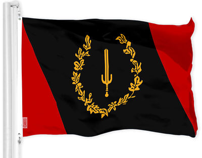G128 Black American Heritage Flag 3x5 Ft LiteWeave Pro Printed 150D Polyester