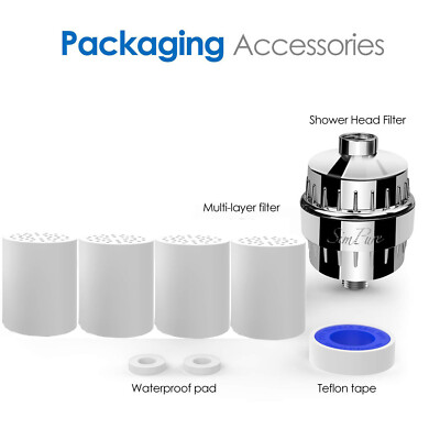 20-Stages Shower Head Filter for Hard Water and Chlorine Removal with Filters
