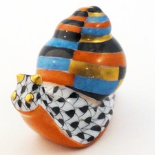 SNAIL by Herend #15018 black fishnet 1.5" tall NEW NEVER SOLD made in Hungary