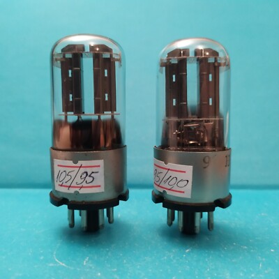 MATCHED PAIR 6N8S / 1578 / 6N8M / 6SN7 MELZ Tubes METAL BASE 1950s LOT2