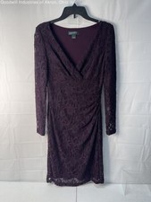 Gently Loved Lauren Ralph Lauren Maroon Lace Women's Pencil Dress, Sz. 6
