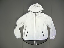 Fila Gray Windbreaker Full Light Reflective Hi-vis Jacket Running Coat Women's L