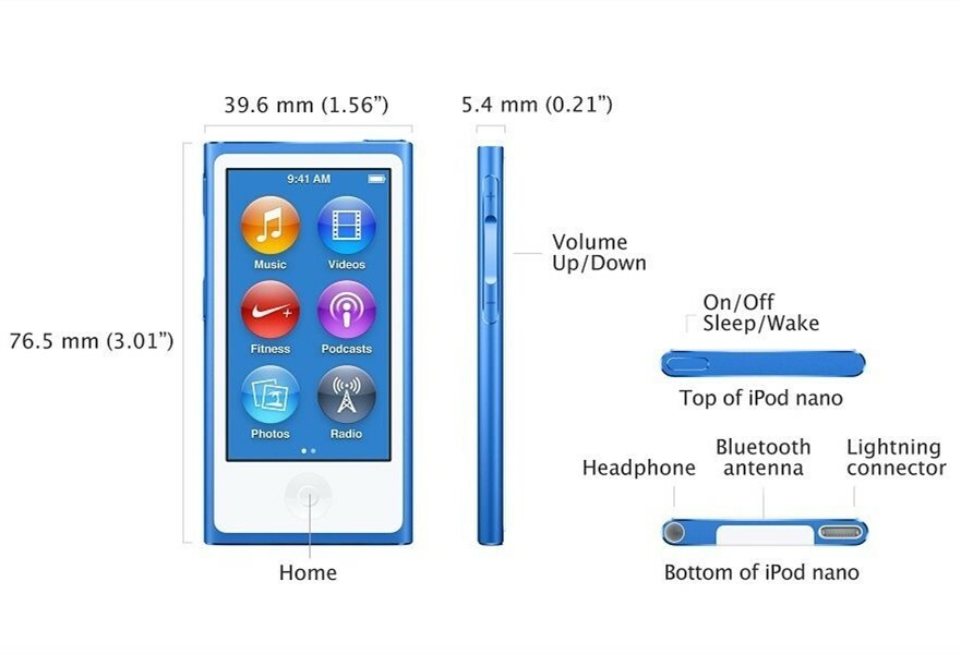 Apple iPod nano 7th Generation (Late 2012) Blue (16GB) for sale