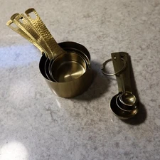 Measuring Cups and Spoons Set of 9, Stainless Steel Handle with Metric and US Me