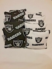 8 Cornhole Bag Set Corn Hole Oakland Las Vegas Raiders WHT/BLK