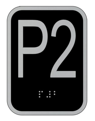 Elevator floor number P2 sign - Elevator Jamb Plate P2(3x4, cast-REF24-1027