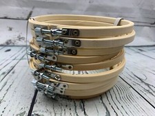 12 Pieces 6 Inch Round Embroidery Hoop Bulk Wholesale Bamboo Circle Cross Stitch
