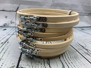 12 Pieces 6 Inch Round Embroidery Hoop Bulk Wholesale Bamboo Circle Cross Stitch