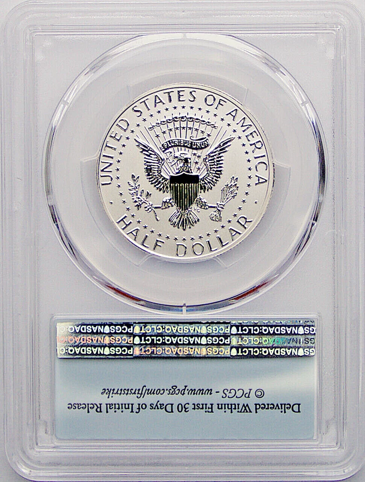 2014 W SILVER KENNEDY 50¢ FIRST STRIKE 50TH ANNIVERSARY SET REV PR69 Low Mintage - Image 2 of 2