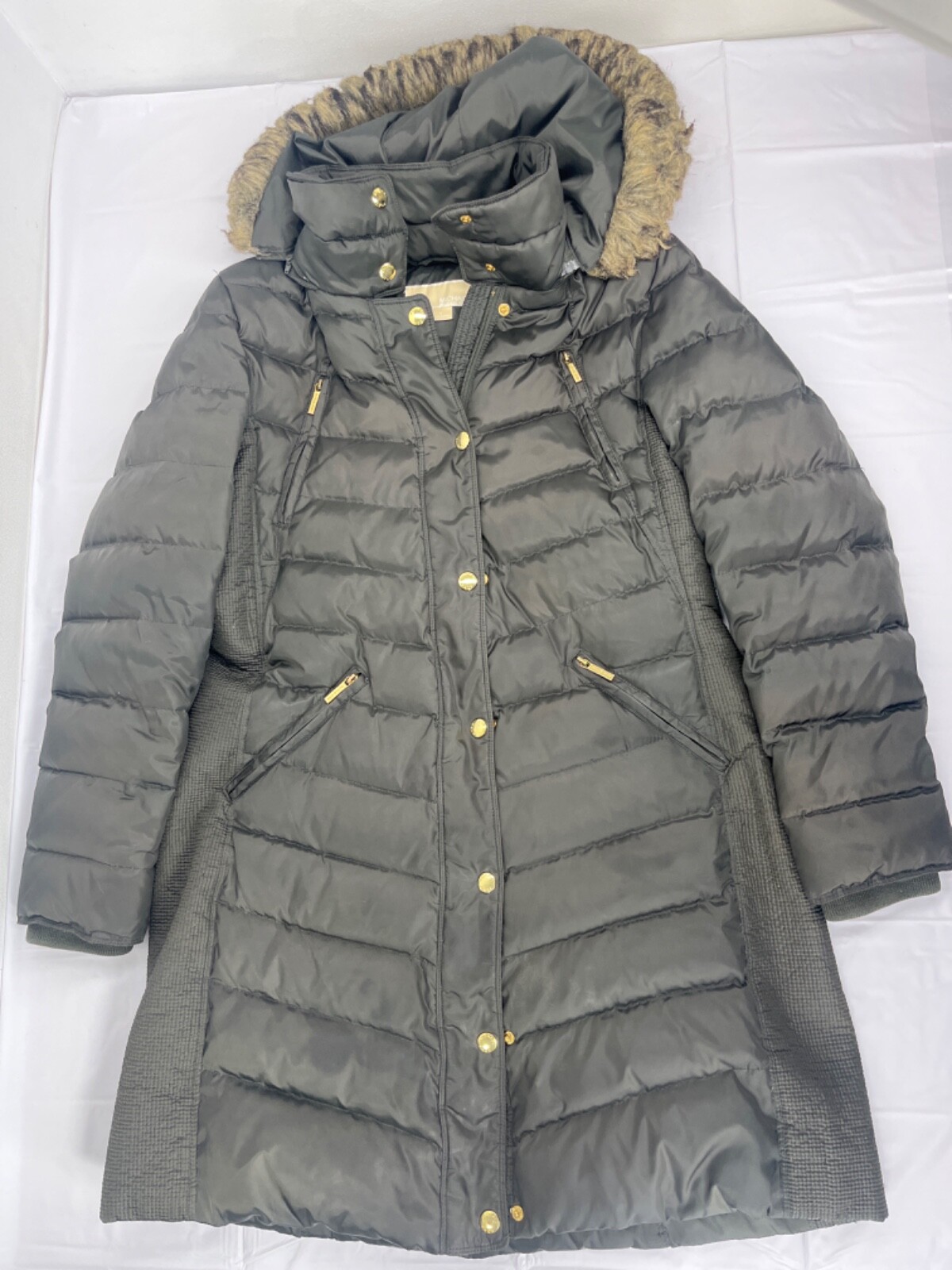 Michael Kors Olive Parka Coat Size 