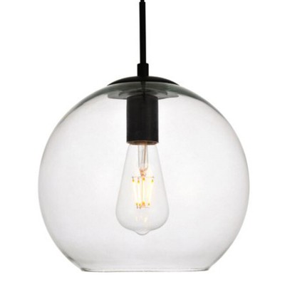 Elegant Lighting LDPD2113 Placido 1 Light 9-13/16''W Mini Pendant - Black