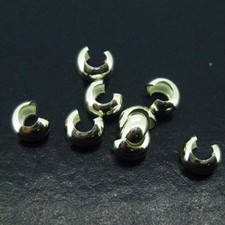 Sterling Silver Crimp Bead Cover - 3mm Silver Bead Crimp Cover  20 pcs 