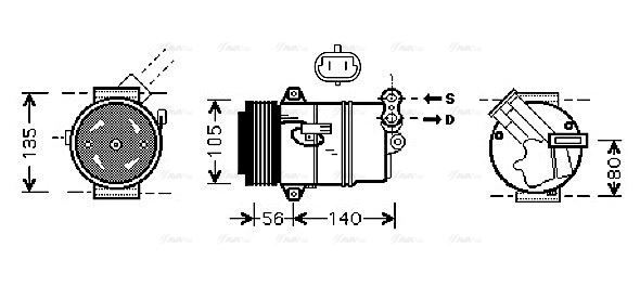 OLAK428 AVA Compressor FIT OPEL ASTRA (1998) 1.4 ECOTEC