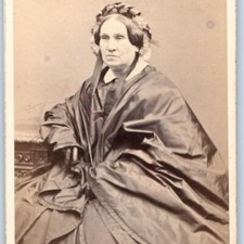 c1860s Hamburg, Germany Woman w/ Weird Dress CDV Odd Strange Photo F Schmidt H36