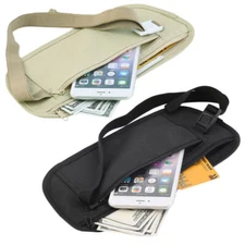 Waist Belt Bag Travel Pouch For Hidden ID Passport Security Money Compact Safety