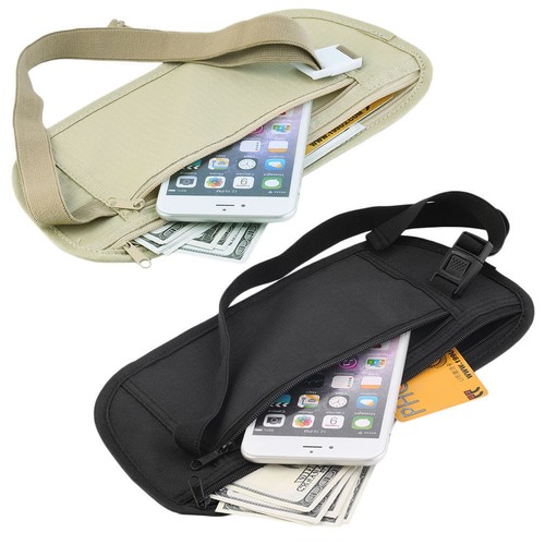Waist Belt Bag Travel Pouch For Hidden ID Passport Security Money Compact Safety