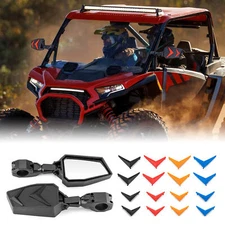 1.75''-2" UTV Side Mirrors Foldable Adjustable for Polaris RZR S 800 900 XP 1000