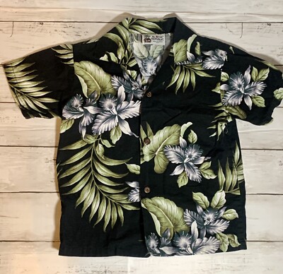 Vintage Aloha Republic Made In Hawaii ButtonUp Floral ShortSleeve Shirt Size 4T