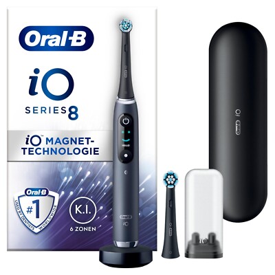 Oral-B iO Series 8 Black Onyx Zahnbürste Magnetische iO-Technologie Reiseetui