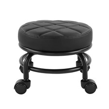 Low Roller Seat PU Leather Rolling Stool with Wheels for Manicure, Mechanic,H...