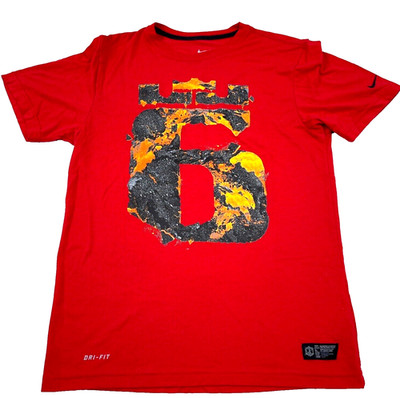 Nike Shirt Men Small Red Tee LeBron James King Dri Fit LBJ Performance Fames Y2K