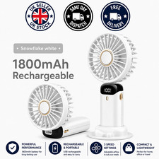 5 Speed Handheld Fan USB Rechargeable Portable Foldable Desk Fan Neck Hanging