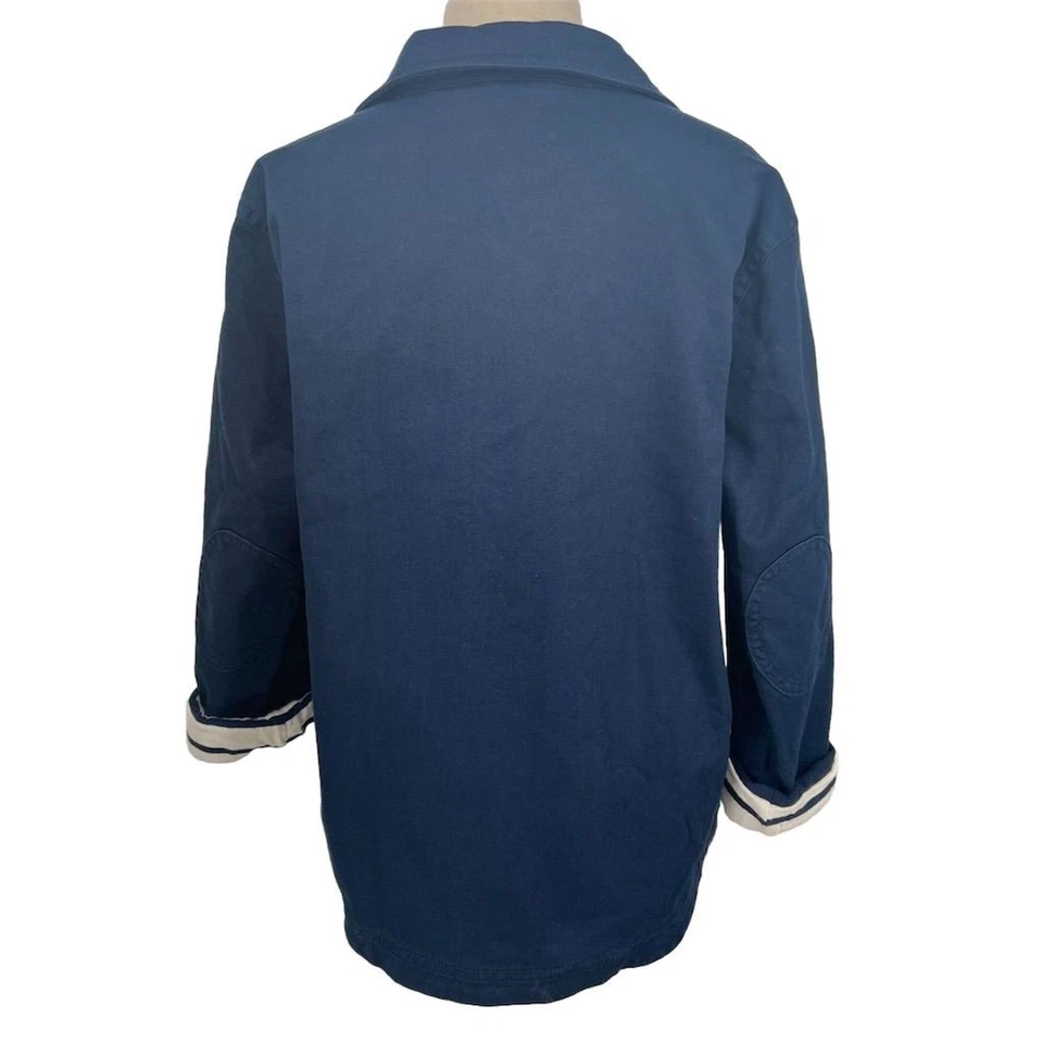 Chaqueta J Crew Crewcuts para niño azul marino con cremallera talla 6-7 parches en el codo náutica NUEVA Foto 4 de 4
