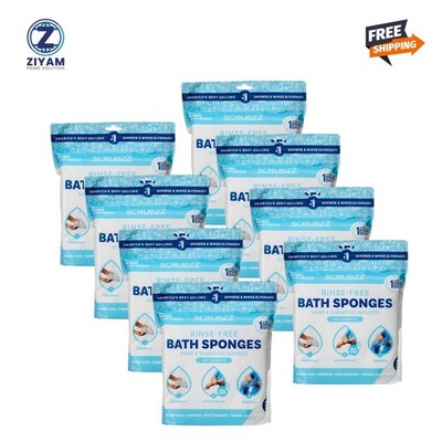 Scrubzz Disposable Rinse Free Bathing Sponges - Unscented, 200 Count