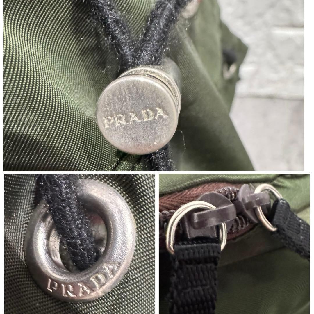 PRADA Khaki Nylon Backpack with Waist Pouch Unisex Rare Vintage thumbnail 17
