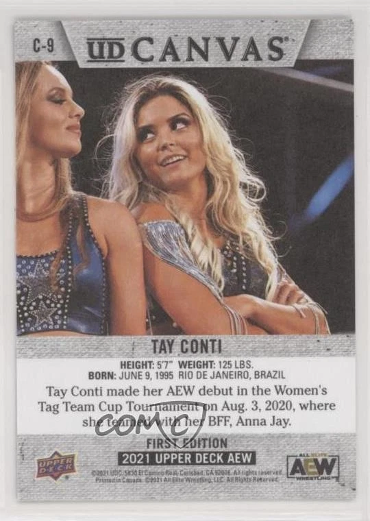 2021 Upper Deck AEW All Elite Wrestling Canvas Taynara Conti Tay Conti #C-9 - Image 2 of 2